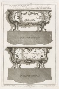 Deux différents desseins de Comodes de Jean François Cuvilliés